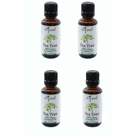 Tea Tree Oil Difeel Tea Tree 100% Pure Essential Oil 1 fl oz 4 Pack - Picture 1 of 3